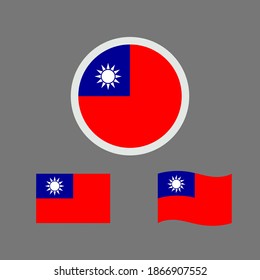 ilustración vectorial del símbolo de la bandera de Taiwán. Vector de bandera de Taiwán. Bandera nacional de Taiwán.