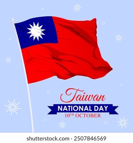 Vector illustration of Taiwan National Day social media feed template