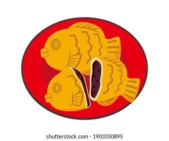 Vector illustration of Taiyaki. Japanese sweets.　