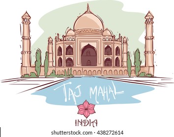 vector illustration of a  Taj Mahal 