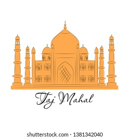 Vector illustration of Taj Mahal an ancient Palace in India