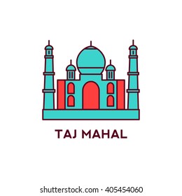 Vector illustration of Taj Mahal an ancient Palace in India