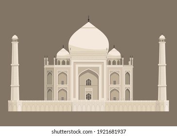 Vektorgrafik von Taj Mahal-Mausoleum in Indien