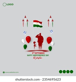 Vector illustration of Tajikistan Independence Day social media story feed template