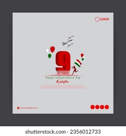 Vector illustration of Tajikistan Independence Day social media story feed template