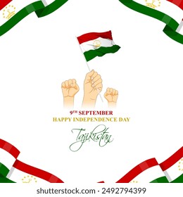 Vector illustration of Tajikistan Independence Day social media feed template