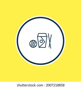 Vector illustration of take away chinese food icon line. Beautiful food element also can be used as noodles icon element.