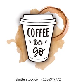 Vector Illustration Of A Take Away Coffee Cup With Phrase 