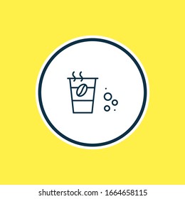 Vector illustration of take away coffee icon line. Beautiful drink element also can be used as decaf icon element.