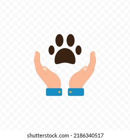 Vector illustration of take care of animals. Colored vector for website design .Simple design on transparent background (PNG).