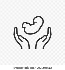 Vector illustration of take care of the fetus icon in dark color and transparent background(png).