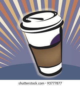 Vector Illustration - Take-out Coffee Cup:  to-go beverage is celebrated in this design.