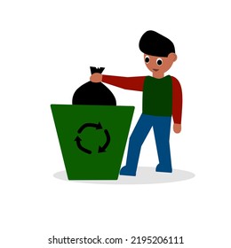 ilustración vectorial de sacar la basura