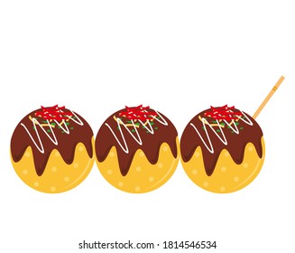 Vector illustration of takoyaki. Takoyaki is a local Japanese food