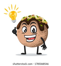 vector illustration of takoyaki mascot or character got idea