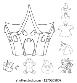 Vector illustration of tale and character icon. Set of tale and cute vector icon for stock.