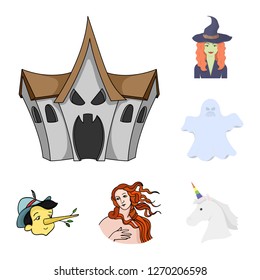 Vector illustration of tale and character icon. Collection of tale and cute vector icon for stock.