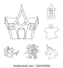 Vector illustration of tale and character logo. Collection of tale and cute stock symbol for web.