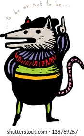 Vector illustration of a talented opossum