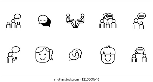 Vector illustration of talk icon set