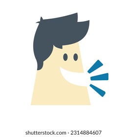 vector illustration of a talking person's head