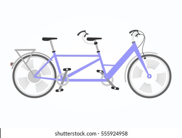 Vector illustration of tandem bicycle in flat style