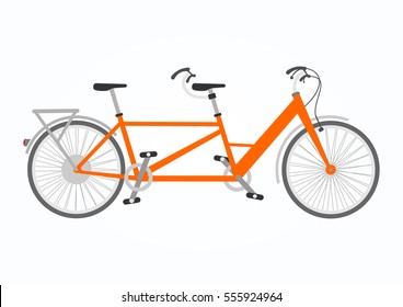 Vector Illustration Of Tandem Bike In Flat Style