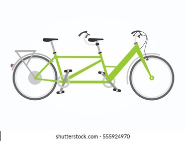 Vector Illustration Of Tandem Bike In Flat Style