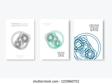 Vector illustration tangled lines on white background.