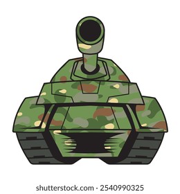 Ilustração vetorial do tanque na visão frontal com ilustração simples