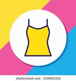 Vector illustration of tank icon colored line. Beautiful clothes element also can be used as singlet icon element.