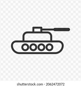 Vector illustration of tank icon in dark color and transparent background(png).
