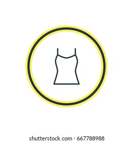 Vector Illustration Of Tank Top Outline. Beautiful Garment Element Also Can Be Used As Singlet Element.