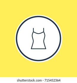 Vector Illustration Of Tank Top Outline. Beautiful Garment Element Also Can Be Used As Singlet Element.