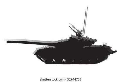 Vector illustration of tank with weapons.