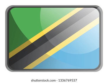 Vector illustration of Tanzania flag on white background.