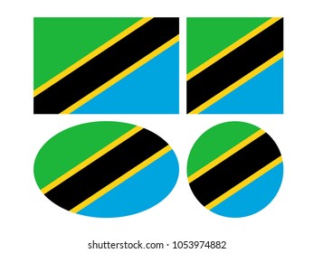 vector illustration of Tanzania flags 