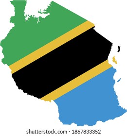 vector illustration of Tanzania map and flag