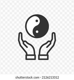 Vector illustration of Taoism icon in dark color and transparent background(png).