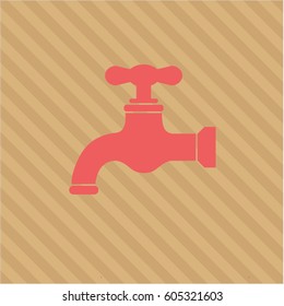 Vector Illustration of Tap icon in red color
