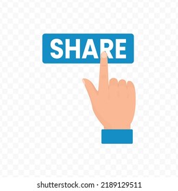 Vector illustration of tap share. Colored vector for website design .Simple design on transparent background (PNG).