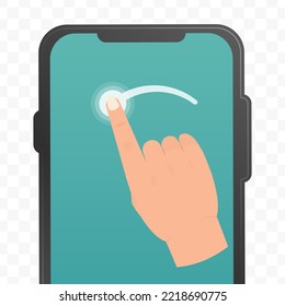 Ilustración vectorial del punteo y el zancamiento de la señal y símbolo de la pantalla del smartphone izquierdo. Diseño sencillo sobre fondo transparente (PNG).