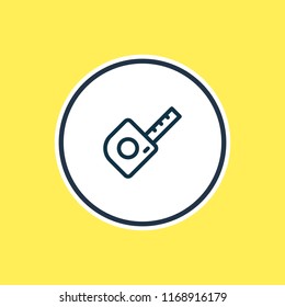 Vector illustration of tape icon line. Beautiful industry element also can be used as roulette meter icon element.
