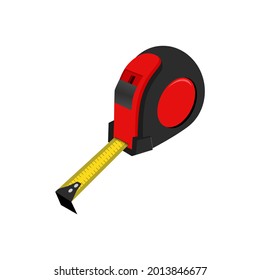 Vector illustration of tape measure isolated on white background