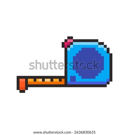 Vector Illustration of Tape Measure with Pixel Art Design, perfect for game assets themed designs