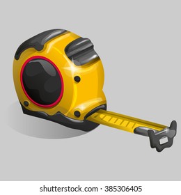Vector illustration of tape measure, realistic style.