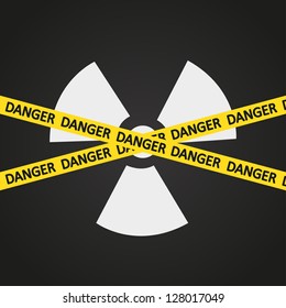 Vector illustration tape radiation hazard