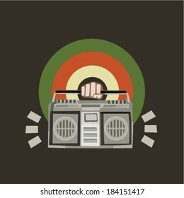 Vector illustration tape recorder 	 
