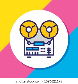 Vector illustration of tape recorder icon colored line. Beautiful appliance element also can be used as audio icon element.