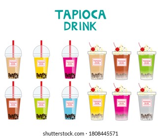 Vector illustration of tapioca drink. 
